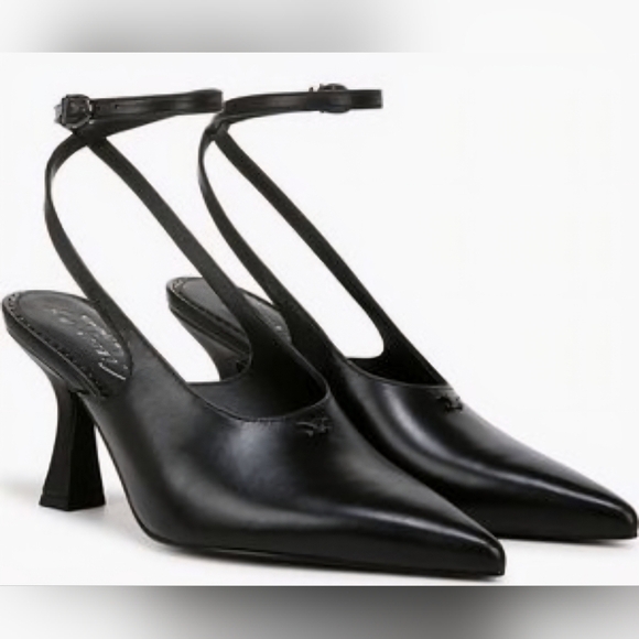 Circus by Sam Edelman Black Pointed Slingback Heels Leathet Pump Size 6 - Picture 1 of 7